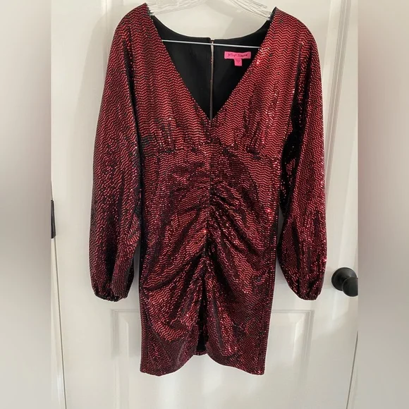betsey johnson sequin dress Women's Sequin Bow Dress in Pink | Size Small